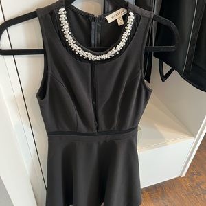 Black dress with pearls